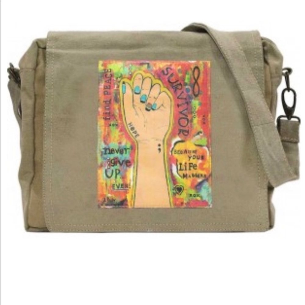 COPY - Vintage Addiction Survivor Recycled Canvas Crossbody